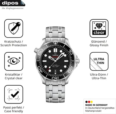 dipos – 6x Beschermfolie geschikt voor Omega Seamaster Diver 300M 42 mm | Krasbestendige & heldere Screenprotector Ultra-Thin