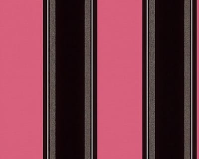 Atlanta Behang Roze Zwart Strepen – Vinyl Glitter Behang 10,05 x 0,53 m – 95704-2