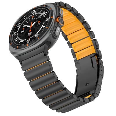 Dailygoods- Horlogeband Titanium - Verstelbare Armband - Antislip - Hybride Siliconen Voering - Lichtgewicht - Draagcomfort - Horlogearmband