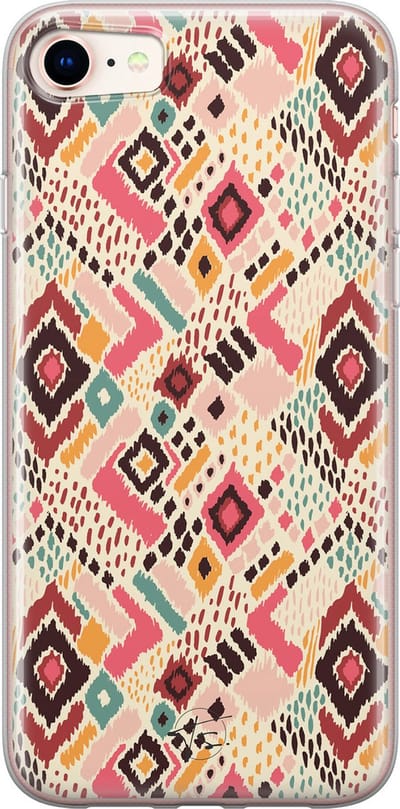 Hoesje geschikt voor iPhone 8 - Boho vibes - Soft Case - TPU - Print - Multi - Mooie Telefoonhoesjes