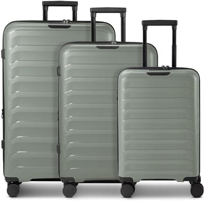d & n Toronto 4 wielen Kofferset 3-delig met uitbreidingsplooi - Harde bagage - TSA slot - greyed sage