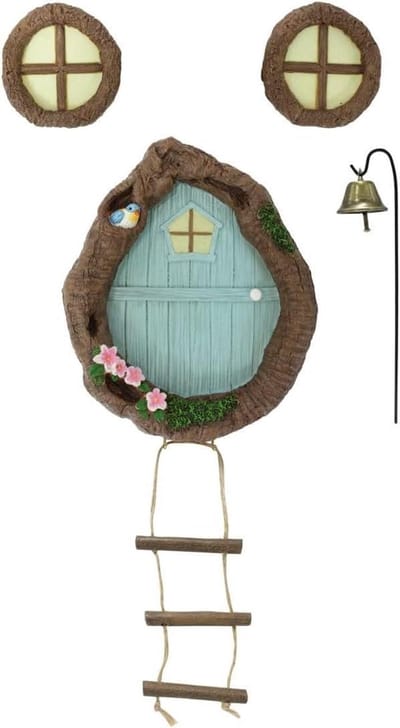 Miniatuur Sprookjeshuis - Fairy Garden Decoratie - Tuin Decoreren - Handgeschilderd Hars - 28D x 115B x 14H cm - Multicolor