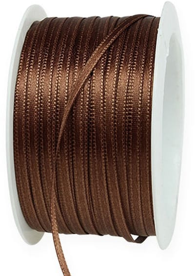 Cadeaulint satijnen lint decoratief lint bruin 3mm × 50m
