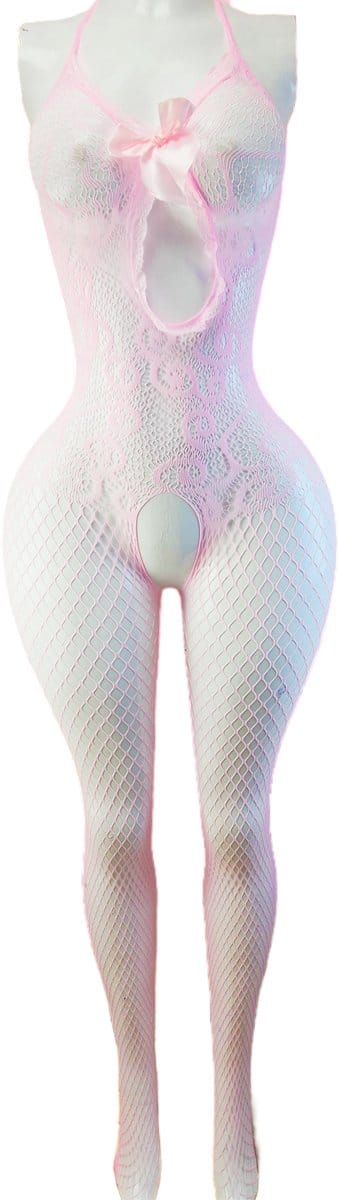 BamBella ® - Panty pak -Onesize - body suit - Dames - Onesize - Erotische jumpsuit van kant lingerie Roze