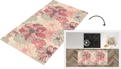 Keukenloper - Loper keuken - Patroon - Bloem - Design - Jaren 20 - 120x60 cm - Keukenloper vinyl