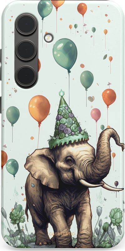 Casetastic Hoesje Geschikt voor Samsung S24 - Stijlvolle Beschermende Duo-layer Case - Ballolifant