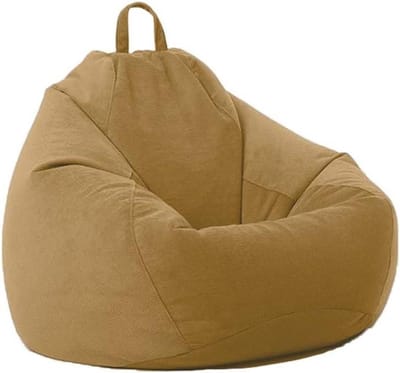 Corduroy Bean Bag Cover - Zitzakhoes Opbergzak - Speelgoed Opbergen - 2-in-1 Opbergoplossing - 60x70cm - Khaki