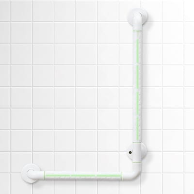 L-vormige instapsteunen voor ouderen, antislip handgrepen voor bad, toilet en douche, 660 kg draagvermogen, 70 x 40 cm, wit