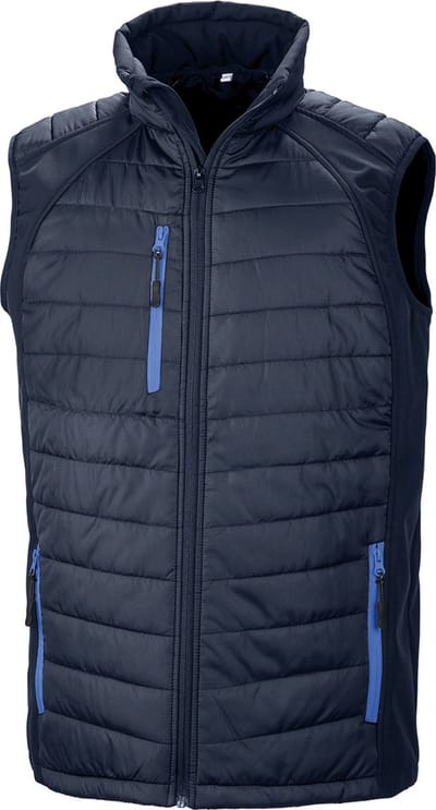 Black Compass gewatteerde softshell bodywarmer 'Result' Navy/Royal - XXL