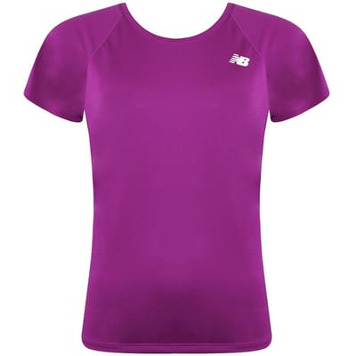 New Balance Korte Mouw Roze Ronde Hals Dames Core Run T-shirt WT93868 JJL