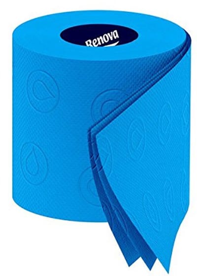 Gekleurd toiletpapier in blauw / turquoise - 24 rollen