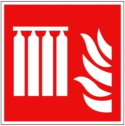 Brandblusbatterij bord - kunststof - F008 100 x 100 mm