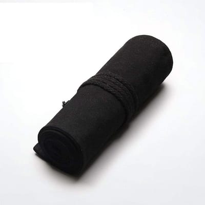Artist Pencilsholder Roll - Canvas Pencil Wrap Case met 72 Gaten voor Kleurpotloden, Ideaal voor Kunstenaars, School en Kantoor, Zwart