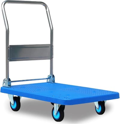 Steekwagen Inklapbaar - Platformwagen Handkar - Materiaal Verplaatsen - Grote Draagkracht - Tot 300 kg - Grijs