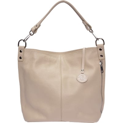 Roberta M Beige Rundleer Tas