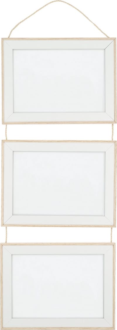 QUVIO Fotolijst voor 3 foto's - Fotolijst - Fotolijsten -Fotohouder - Fotolijst met wandmontage - Hangend - Wandfoto's - 1,5 x 20,5 x 60 cm