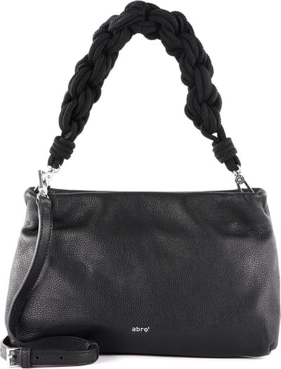 abro Leren Schoudertas Leather Dalia Shoulder Bag Ines Black / Nickel Zwart