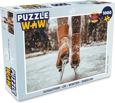 Puzzel Schaatsen - IJs - Winter - Sneeuw - Legpuzzel - Puzzel 1000 stukjes volwassenen - Kerstpuzzel - Kerstpuzzels - Kerst - Cadeau - Kerstcadeau voor mannen, vrouwen en kinderen