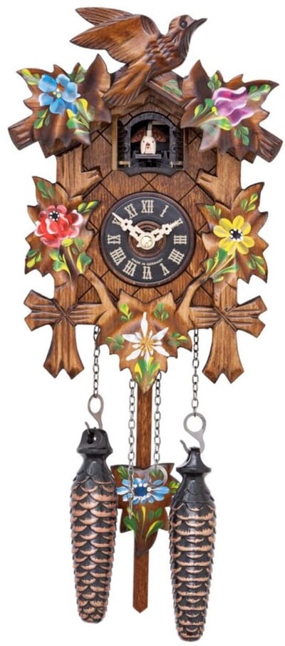 Engstler - 522/21_Q - Koekoeksklok - Kwarts - Notenhout - 22 cm
