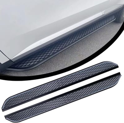 Zijdelingse Treden - Treeplanken - Instap Hulp - Aluminium Constructie - Set van 2 - Zwart