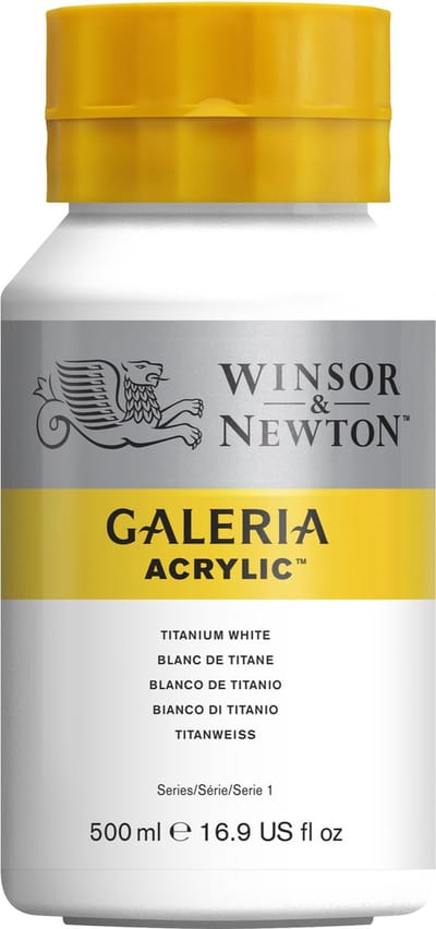 Winsor & Newton 2150644 Galeria Acrylverf – Titanium White, 500 ml PW6 Pigment – Dekkende Acrylverf