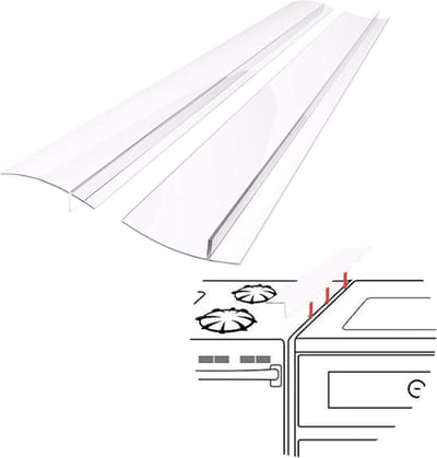 Silicone Kachelrand Afdichting - Oven Kierendichter - Hittebestendige Vulstrook voor Fornuis en Aanrecht - Eenvoudig Schoon te Maken - 21 inch (53 cm) - Transparant - 2 stuks