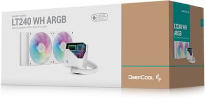 DeepCool LT240 WH ARGB Designer Liquid CPU Cooler, 240mm 5th Gen Pump 3400RPM AIO, FD12 ARGB Daisy Chainable Fans, Multidimensional Infinity Mirror Block, 5V A-RGB Software Control, White