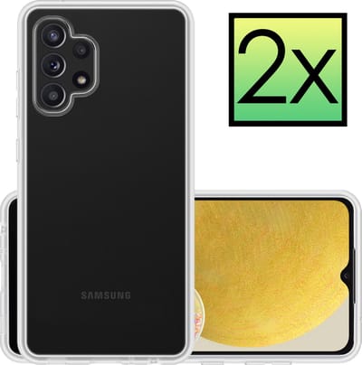 Hoesje - 2 Stuks - Geschikt voor Samsung Galaxy A13 4G - Sterk & Shockproof - Case Siliconen - Back Cover - Telefoon Hoes - Transparant