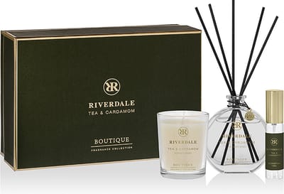 Riverdale - Geschenkset - Tea & Cardamom - Medium - Groen - Geurstokjes, geurkaars en huisparfum