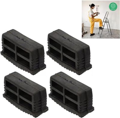 Laddervoet Pads - Antislip Voetjes - Ladder Stabiliteit - Diepe Antislip Richels - 60 x 22 mm - Zwart