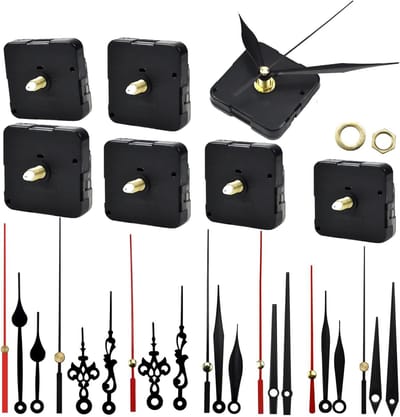 Allecto plus - Kwarts klokmechanisme, stil klokbewegingsmechanisme met lange en korte boom - wandklok uurwerk voor keuken - reparatie van kleine klokken - 7 stuks.