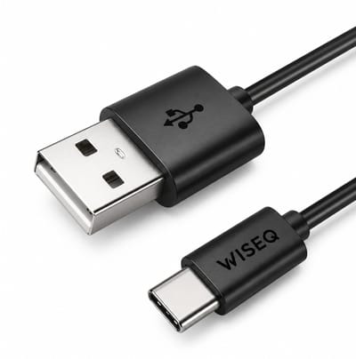 USB C oplaadkabel 1 meter – USB A naar USB C kabel – geschikt voor iPhone 17/16/15 en Samsung – zwart – WiseQ