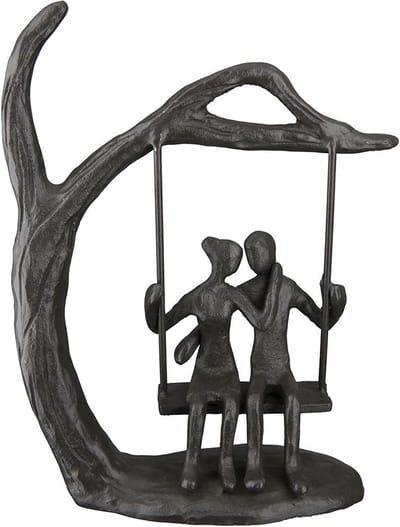 Gilde Handwerk - Beeld - Sculptuur - Ontdekken - Metaal - Liefde - 5.5x13x16.5cm cm