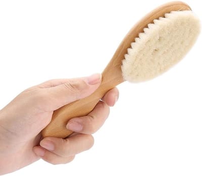 Professionele Baardborstel van Geitenhaar, Retro Olie Hoofdborstel voor Gezichtshaar en Schoonmaak met Handvat voor Thuis en Salongebruik