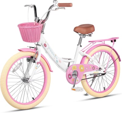 Kinderfiets - Meisjesfiets Kind - Leren Fietsen - Verstelbaar Zadel Stuur - 16 inch - Wit