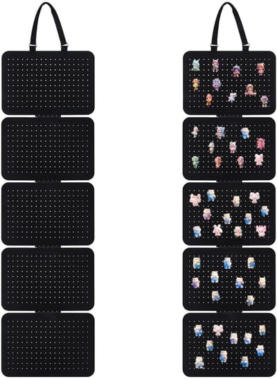 Brochehouder met 5 Bladen - Enameled Pin Display - Muur Organizer - Opbergpaneel - Zwart - 105 x 30 cm