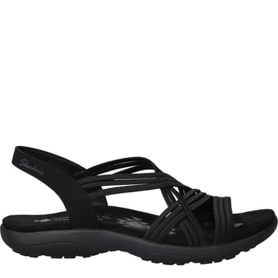 Skechers Reggae Slim - Simply Stretch Dames Sandalen - Black - Maat 41