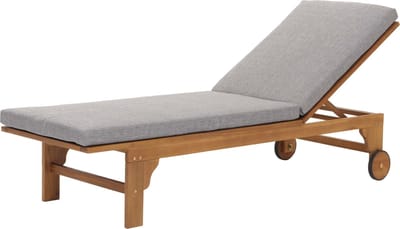 Ligstoel MCW-N48, tuinligstoel Relax ligstoel, massief hout acacia MVG-gecertificeerd ~ kussens grijs