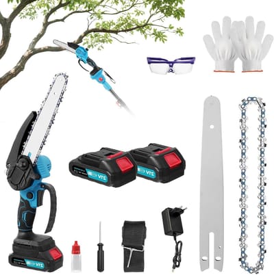 Accu Kettingzaag - Snoeischaar Telescoop - Hoge Takken Snoeien - Borstelloze Motor - Tot 2 Meter - Zwart
