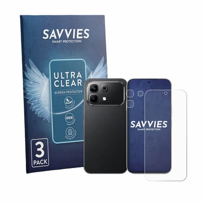Savvies - Screenprotector voor Infinix Note 60 (Voor+Camera) - Folie Beschermfolie transparant 6 Stuks