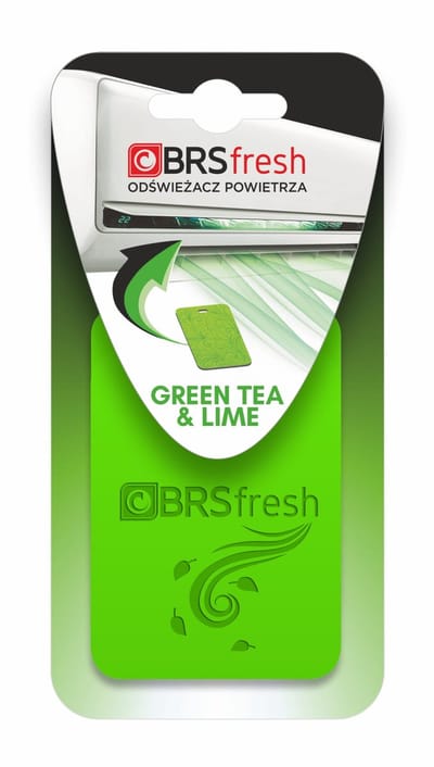 BRS FRESH Luchtverfrisser voor Airco binnenunit - 1 Stuk - Geur: Green Tea & Lime - Geurhanger voor Thuis & Auto - Langdurige Polymeer Geur