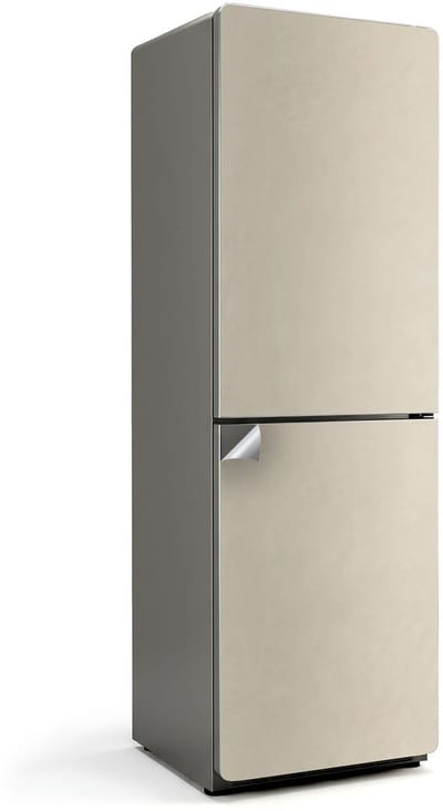 Wallfluent Koelkaststickers - Beige Koelkast Folie - 60 cm x 190 cm - Beige Koelkaststickers - Zelfklevende Koelkaststicker - Koelkast Versiering - Koelkast Wrap - Koelkast Makeover