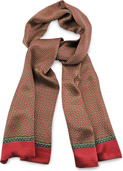 We Love Ties - Sjaals - Herensjaal Ornamental Silk rood - rood / groen / geel
