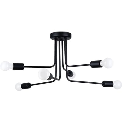Sollux Lighting Kroonluchte Norah - E27 - zwart - staal - 33x68x68cm