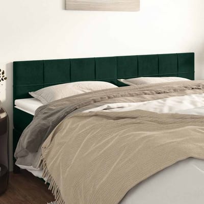 vidaXL - Hoofdborden - 200x5x78/88 - cm - fluweel - donkergroen