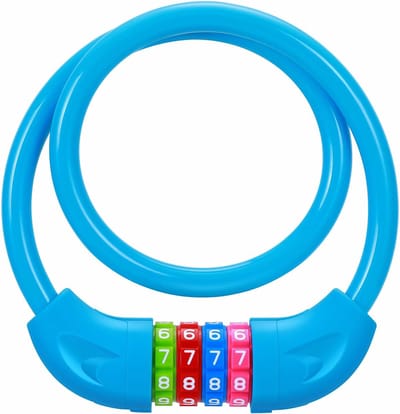 Kinder Fiets K abel - Kinderfiets slot - Fiets beveiligen - Compact en lichtgewicht - 17 cm - Blauw
