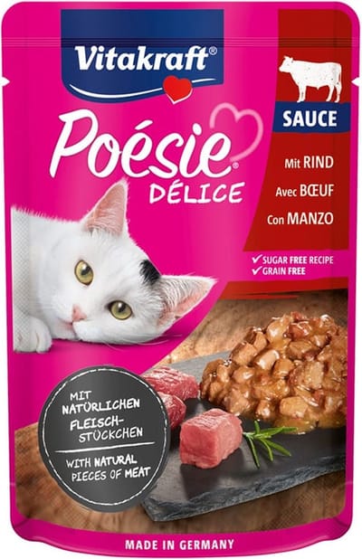 Vitakraft Poesie Deli Sauce Pouch 85 g - Kattenvoer - 23 x Rund