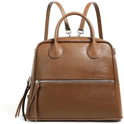 Lederen Retro Multifunctionele Tas Dames Lente Zomer Licht Luxe Lederen Dames Rugzak Schoudertas 31*11*27 bruin