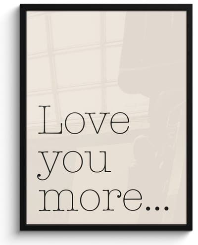 Poster in lijst - Fotolijst 50x70 cm - Posters - Minimalistisch - Love - Beige - Posterlijst zwart - Decoratie - Wanddecoratie woonkamer - Muurdecoratie slaapkamer