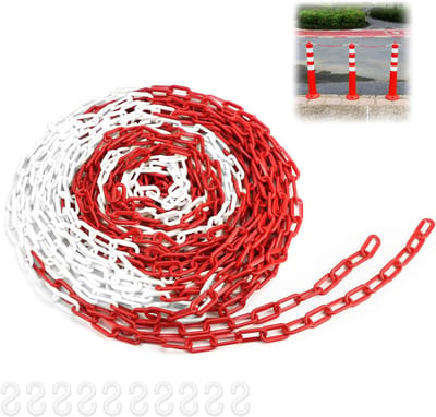 Afsluitketting - Kunststof ketting - Gebieden afzetten - Weerbestendig - 8mm 25M - Rood wit